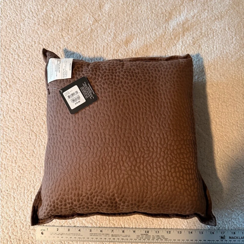 Hotel Collection Skylight 16x16 Rich Brown Textured Pillow New